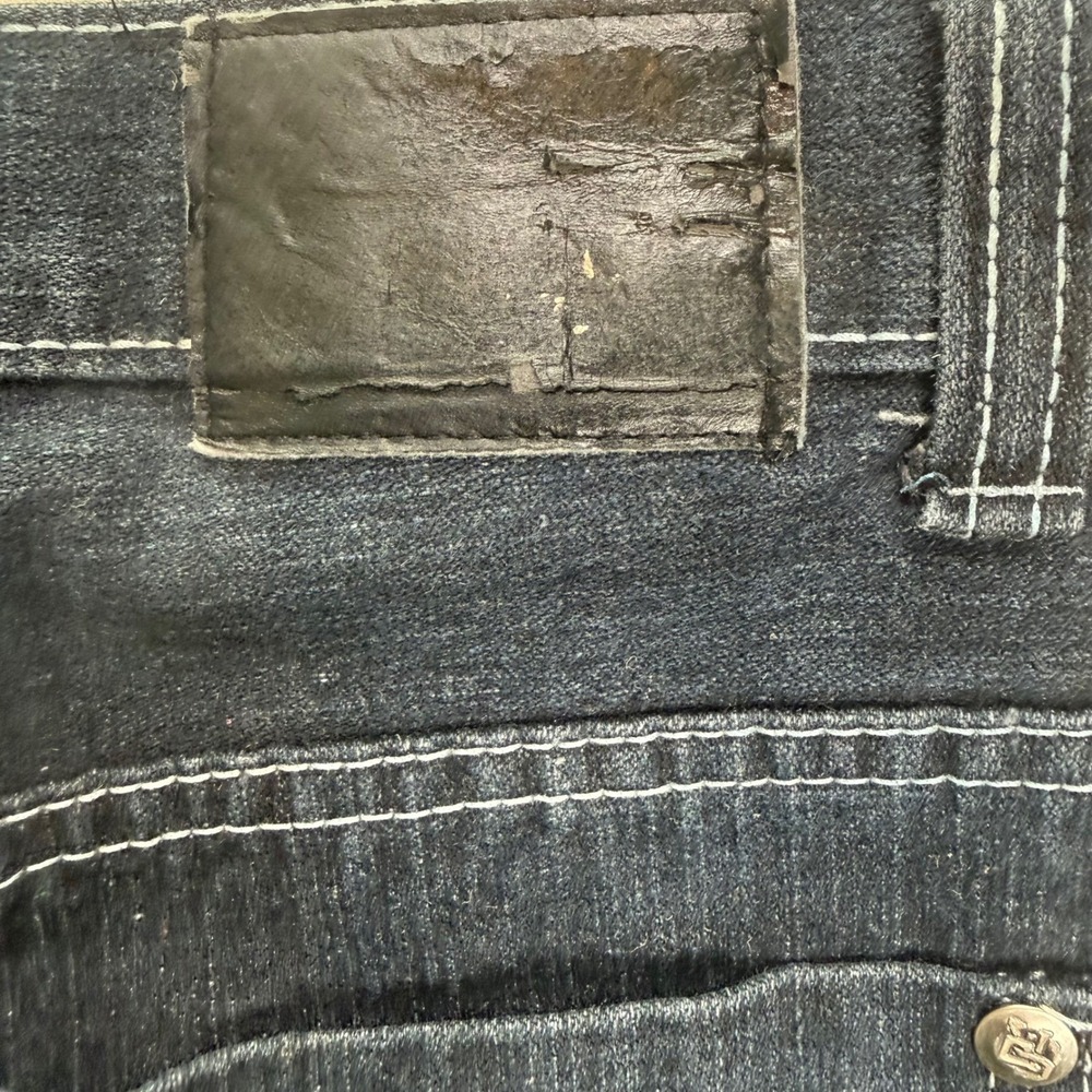 Street Rules Mens Dark Wash Contrast Stitch Straight‎ Leg Denim Jeans 38x32 - Picture 5 of 8